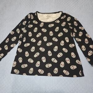 Torrid Skull Print Jersey Knit Tee Shirt Top Black Size 2 / 2X